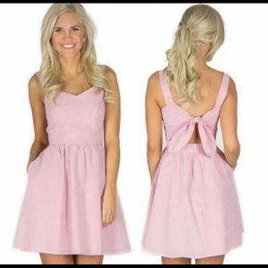 LAUREN JAMES Red Garrison Seersucker Dress w/ Bow
